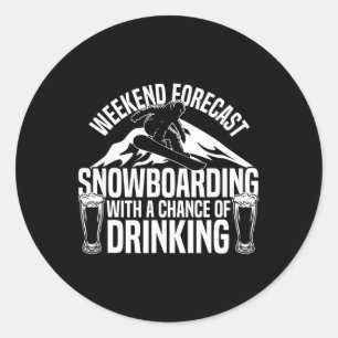Adesivo Previsão de Fim de Semana de Beer Snowboard Snowbo