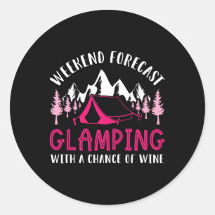 Adesivo Previsão de fim de semana Glamping Vinho Divertido