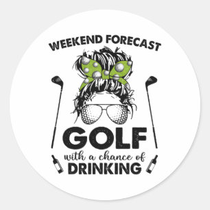 Adesivo Previsão do Fim de Semana Golfe Com Chance de Bebe