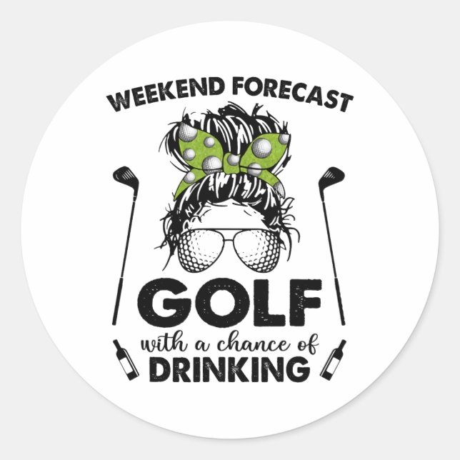 Adesivo Previsão do Fim de Semana Golfe Com Chance de Bebe (Frente)