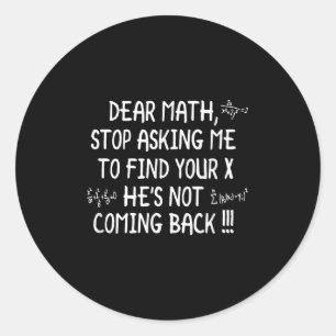 Adesivo Prezada citação de Matemática Engraçada