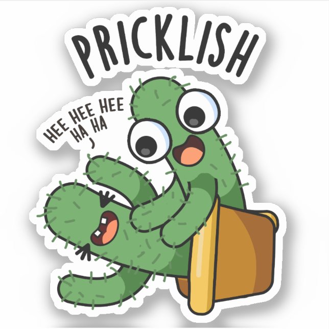 Adesivo Pricklish Piadas Engraçadas de Cactus  (Frente)