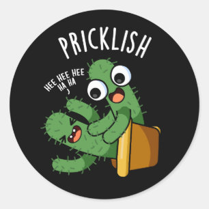 Adesivo Pricklish Piadas Engraçadas de Cactus Fundo Escuro