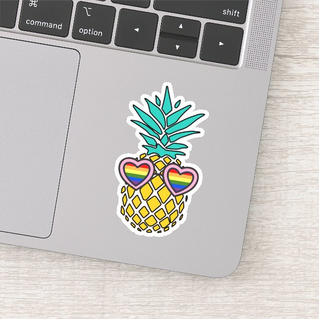 Adesivo Pride Pineapple | Sinalizador arco-íris Óculos de  (Detalhe)