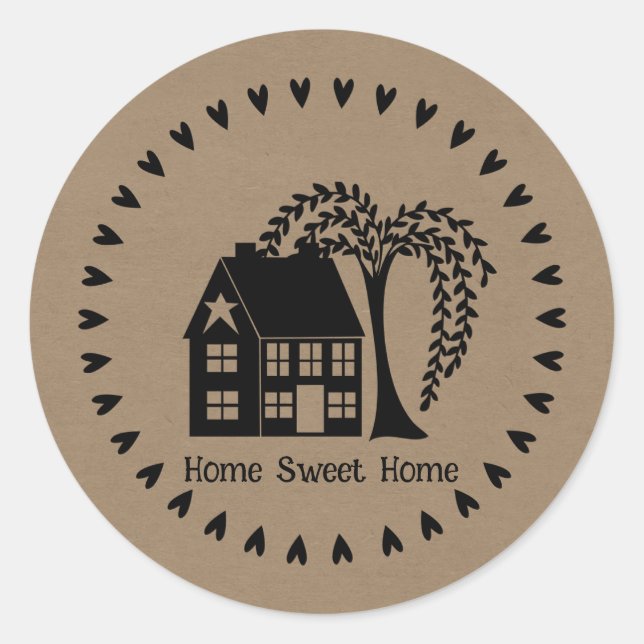 Adesivo Prim House Hearts and Tree Home Sweet (Frente)