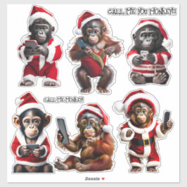 Adesivo Primatas de Macaco de Natal Personalizado Ape Engr