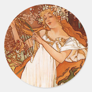 Adesivo Primavera - arte Nouveau de Alphonse Mucha
