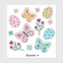 Primavera, borboletas e ovos de páscoa, de trigo