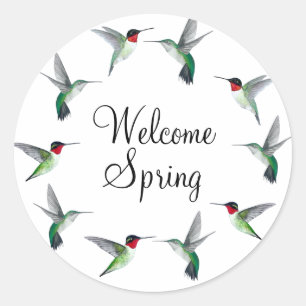 Adesivo Primavera de Boas-vindas ao Hummingbird com gargan