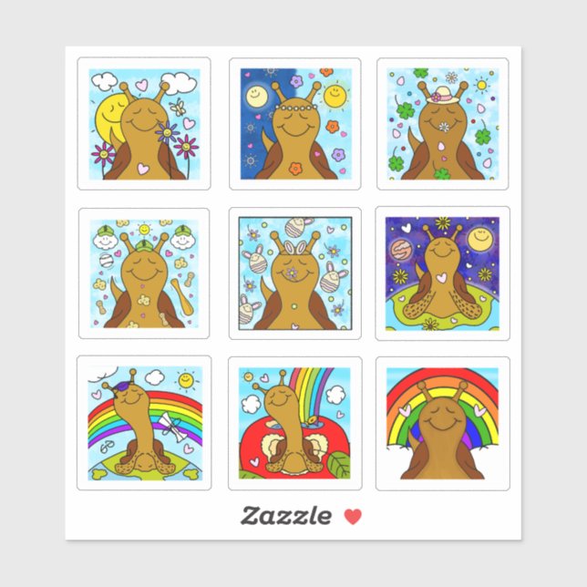 Adesivo Primavera de Caracol Bonito Série 2025 de Arte Peq (Folha)