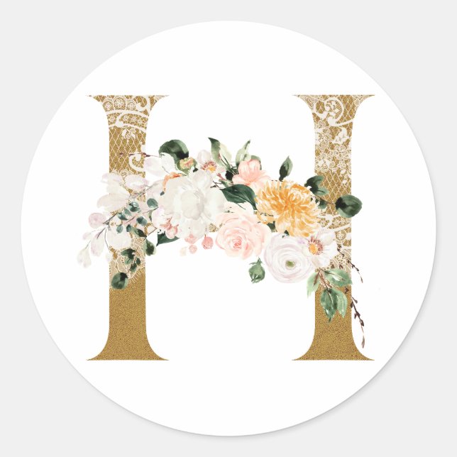 Adesivo Primavera de casamento de verão MONOGRAM H (Frente)