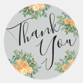 Adesivo Primavera Floral de Casamento de Cinza de Peach