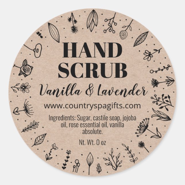 Adesivo Primavera Floral Homemade Homemade Rótulos Kraft (Frente)