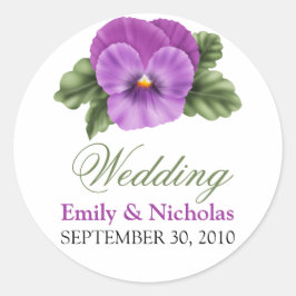 Adesivo Primavera Floral Pansies de Casamento Selo de Conv