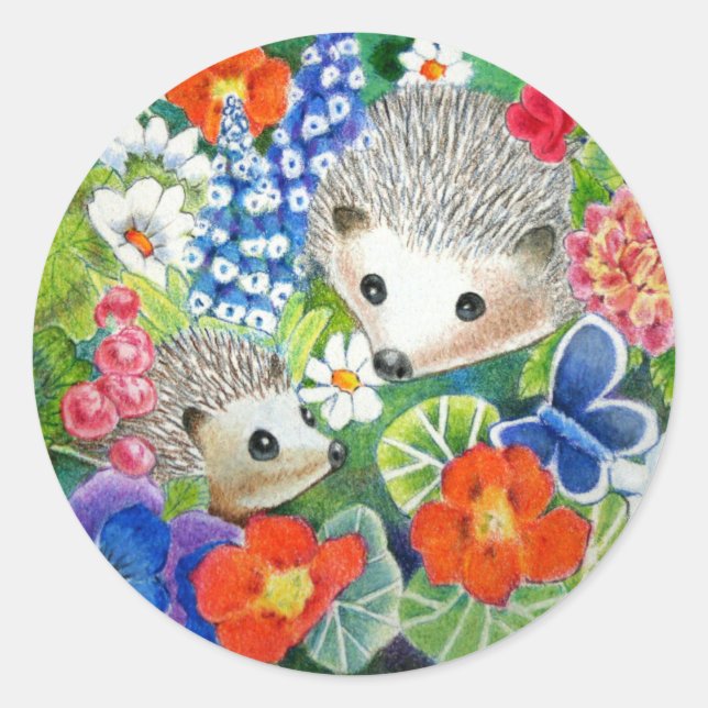 Adesivo Primavera Garden Hedgehogs Stickers (Frente)