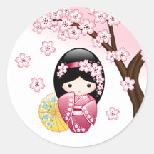 Primavera Kokeshi Doll - Garota Geisha Japonesa Bo