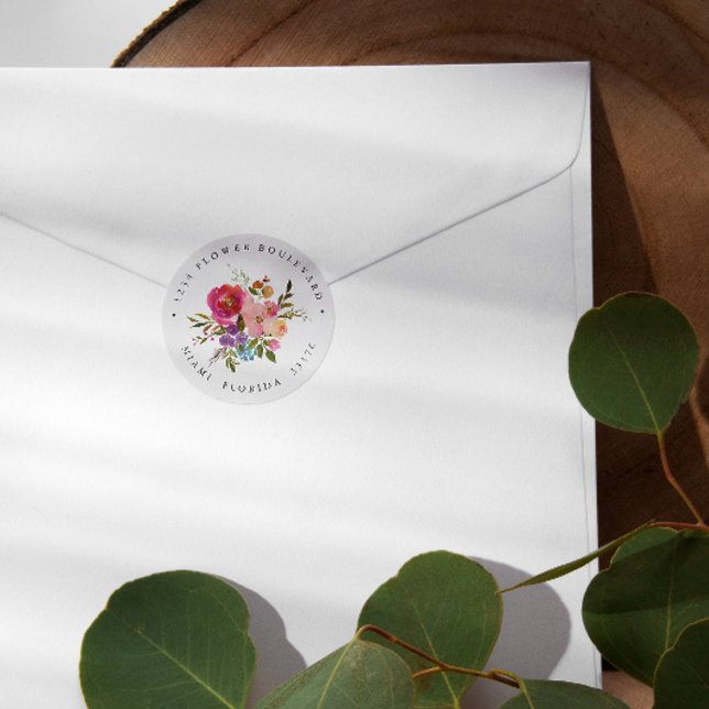 Adesivo Primavera Lush | Buquê Endereço de devolução botân (Criador carregado)