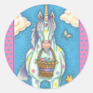 ADESIVO PRIMAVERA PÁSCOA BASKET UNICORN, BONITAS DE CAVALO