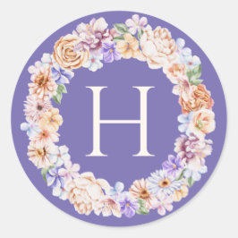 Adesivo Primavera Pastel Floral Wreath Monograma