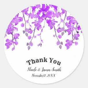 Adesivo Primavera Purple Orchid Branches Floral Wedding Fa