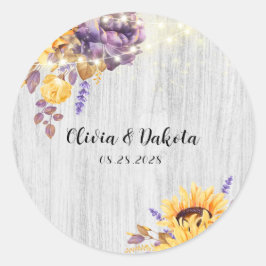Adesivo Primavera Sunflower and Purple Peony Weding Classi