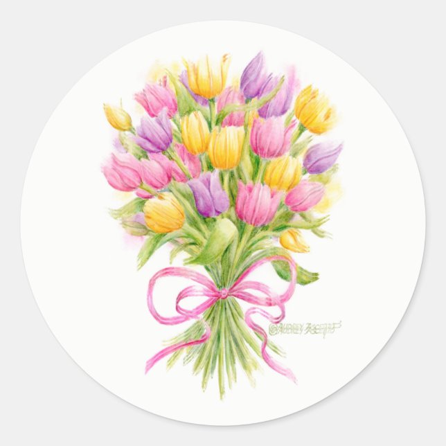 Adesivo Primavera Tulip Buquê Stickers (Frente)