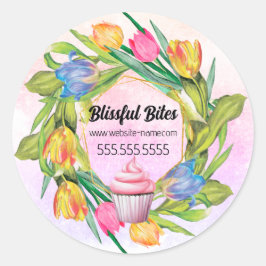 Adesivo Primavera Tulipas Cupcake Baking