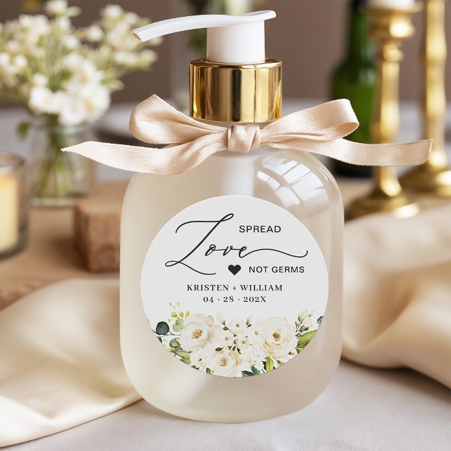 Adesivo Primavera White Rose Floral Sanitizer Casamento Fa (Criador carregado)