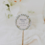 Adesivo Primavera Wildflower | Blue Obrigado Favor Sticker<br><div class="desc">Este primavera obrigado azul, você prefere o adesivo é perfeito para o seu casamento de vintagem rústico. A design apresenta flores silvestres coloridas, elegantes e pastéis e minimalistas, cor d'água. Ele lembra o espectador de um clássico e simples prado de jardim de verão da boêmia. Um destaque do design é...</div>