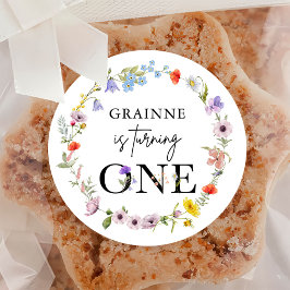 Adesivo Primavera Wildflower First Festa de aniversário