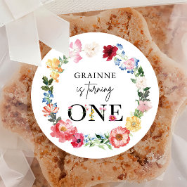 Adesivo Primavera Wildflower First Festa de aniversário