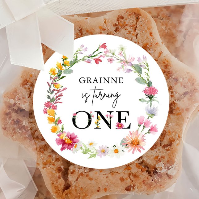 Adesivo Primavera Wildflower First Festa de aniversário Cl (Criador carregado)