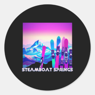 Adesivo Primaveras De Steamboat Esquiar Estilo De anos 80