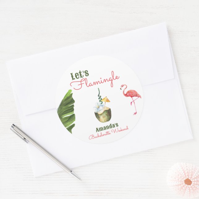 Adesivo Primaveras Palm Última Festa de solteira Flamingle (Envelope)