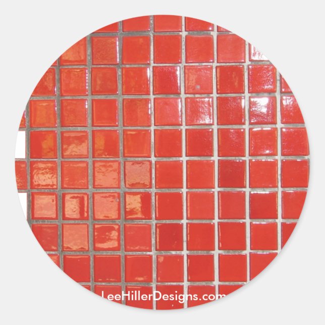 Adesivo Primaveras Quentes, Azulejos Vermelhos AR Presente (Frente)