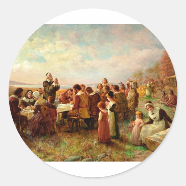 Adesivo Primeira Ação De Graças Em Plymouth Jennie Brownsc (Frente)