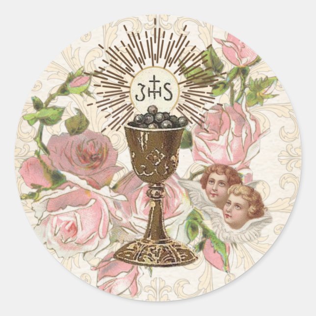 Adesivo Primeira Comunhão Católica Eucarista Hospedeiro Vi (Frente)