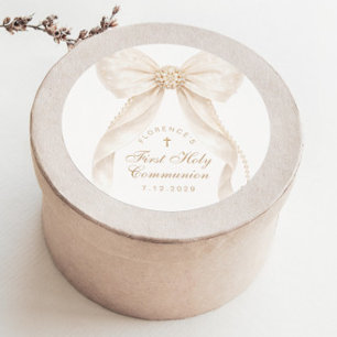 Adesivo Primeira Comunhão Holly Cruz Dourada Arco de Marfi