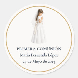 Adesivo Primeira Comunhão Menina Rezando