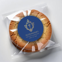 Primeira Comunhão Menino Azul Real Dourado Brasão 