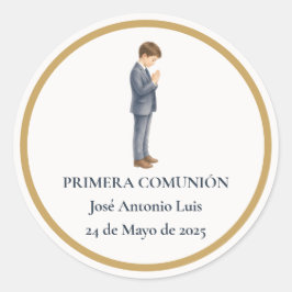 Adesivo Primeira Comunhão Menino Rezando