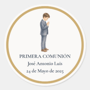 Adesivo Primeira Comunhão Menino Rezando