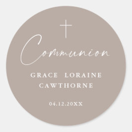 Adesivo Primeira Comunhão Neutra de Script Elegante Modern
