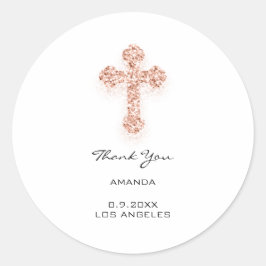 Adesivo Primeira Comunhão Sagrada Deriva da Cruz Rosa Cris