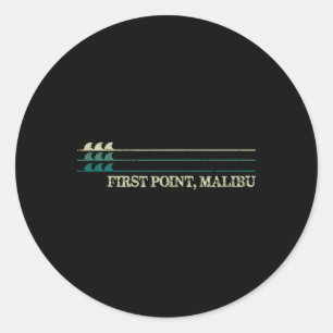 Adesivo Primeira Ponta de Malibu Break Surfando Onda Retro