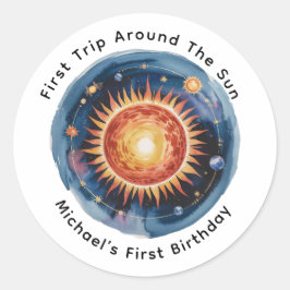 Adesivo Primeira Viagem Em Torno Da Festa Do primeiro aniv