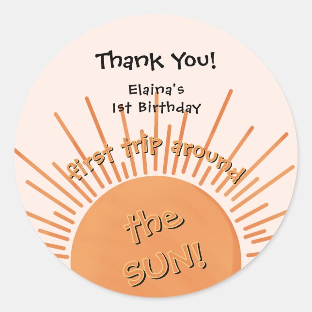 Adesivo Primeira viagem em torno do primeiro aniversario d (Frente)