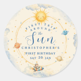 Adesivo Primeira Volta ao Sol Primeiro Aniversário