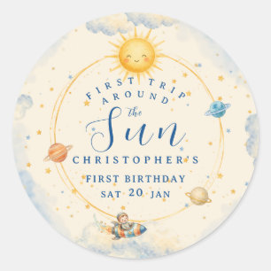 Adesivo Primeira Volta ao Sol Primeiro Aniversário
