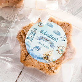 Adesivo Primeiro aniversario Azul Náutico de Barcos Ahoy S